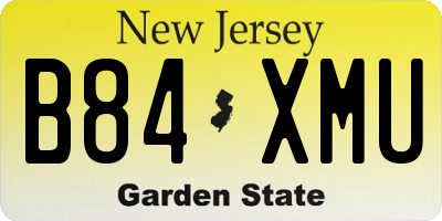 NJ license plate B84XMU