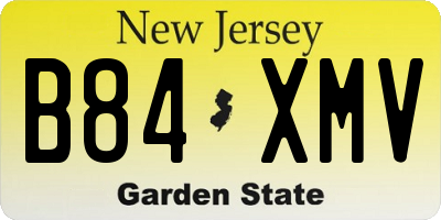 NJ license plate B84XMV
