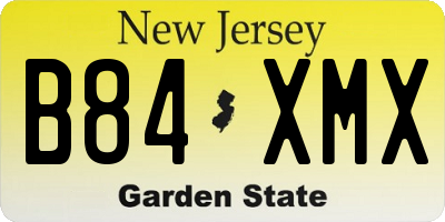 NJ license plate B84XMX