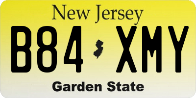 NJ license plate B84XMY