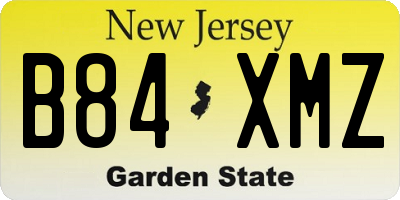 NJ license plate B84XMZ