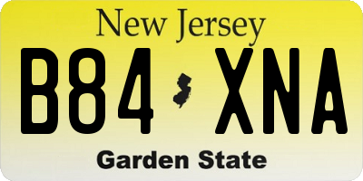 NJ license plate B84XNA