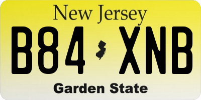 NJ license plate B84XNB