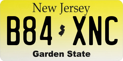 NJ license plate B84XNC