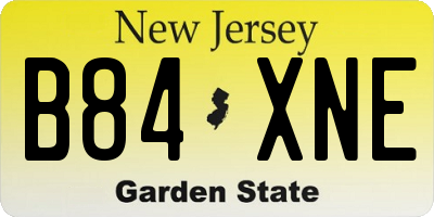 NJ license plate B84XNE