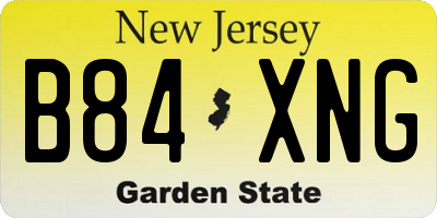 NJ license plate B84XNG