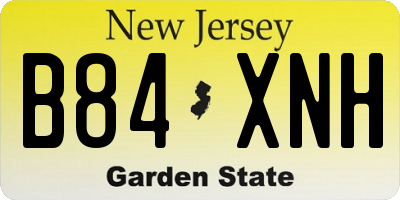NJ license plate B84XNH