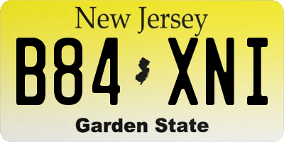NJ license plate B84XNI