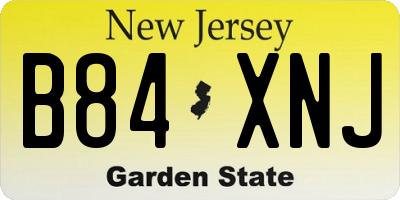 NJ license plate B84XNJ