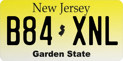 NJ license plate B84XNL