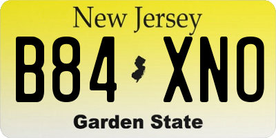 NJ license plate B84XNO