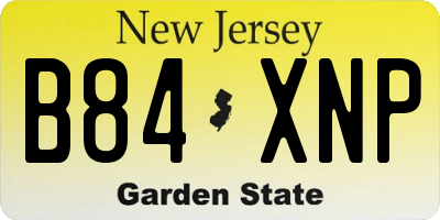 NJ license plate B84XNP