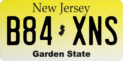 NJ license plate B84XNS