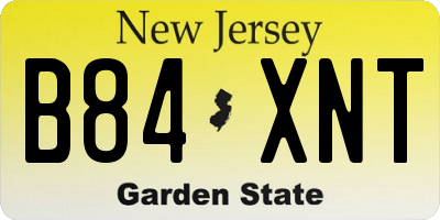 NJ license plate B84XNT