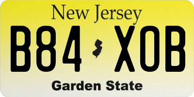 NJ license plate B84XOB