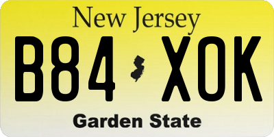 NJ license plate B84XOK