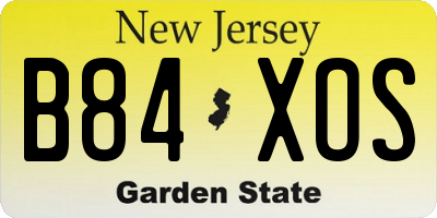 NJ license plate B84XOS