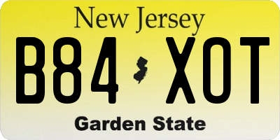 NJ license plate B84XOT