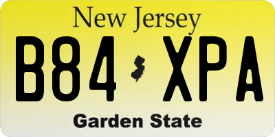 NJ license plate B84XPA