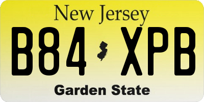 NJ license plate B84XPB