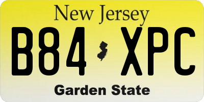 NJ license plate B84XPC