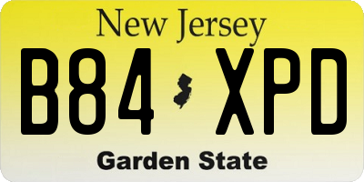 NJ license plate B84XPD