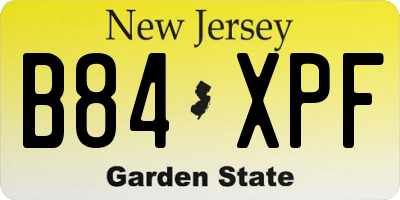 NJ license plate B84XPF