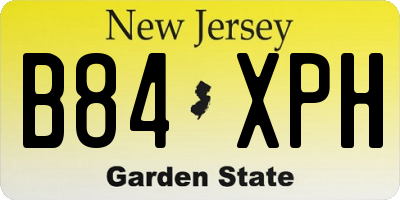 NJ license plate B84XPH