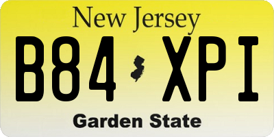 NJ license plate B84XPI