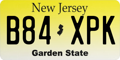NJ license plate B84XPK