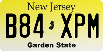 NJ license plate B84XPM