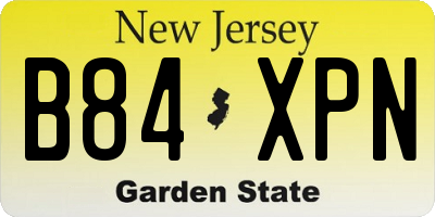 NJ license plate B84XPN