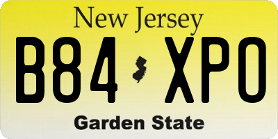 NJ license plate B84XPO