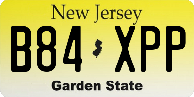 NJ license plate B84XPP