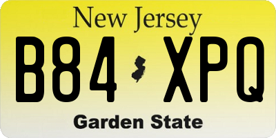 NJ license plate B84XPQ