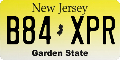 NJ license plate B84XPR