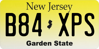 NJ license plate B84XPS