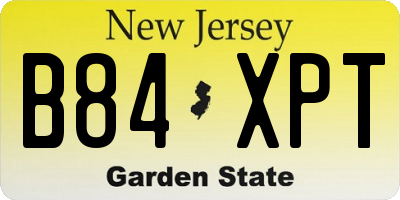 NJ license plate B84XPT