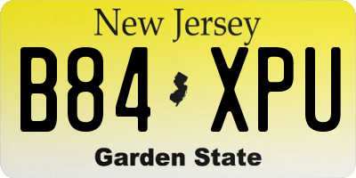 NJ license plate B84XPU