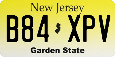 NJ license plate B84XPV