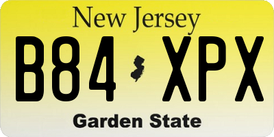 NJ license plate B84XPX