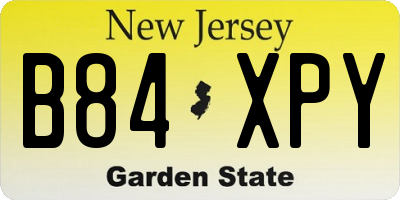 NJ license plate B84XPY