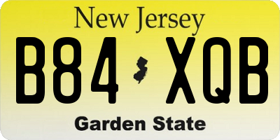 NJ license plate B84XQB