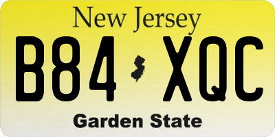 NJ license plate B84XQC