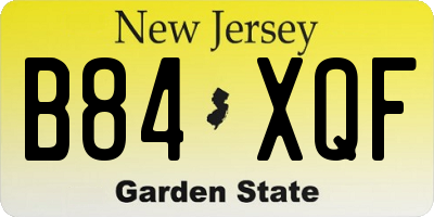 NJ license plate B84XQF