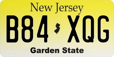 NJ license plate B84XQG