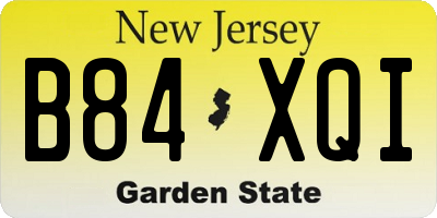 NJ license plate B84XQI