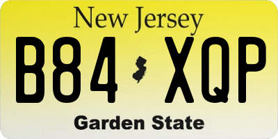 NJ license plate B84XQP