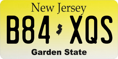 NJ license plate B84XQS