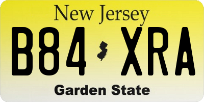 NJ license plate B84XRA